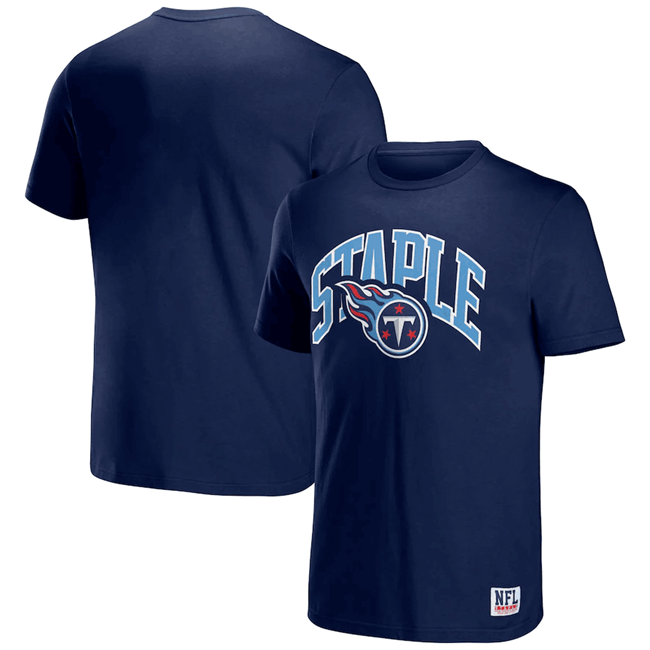 Men's Tennessee Titans x Staple Navy Logo Lockup T-Shirt Men's Tennessee Titans x Staple Navy Logo Lockup T-Shirt